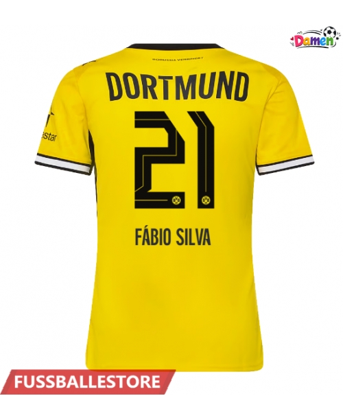 Günstige Borussia Dortmund Fabio Silva #21 Heimtrikot Damen 2026-27 Kurzarm